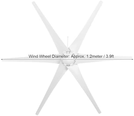 3200W Wind Turbine Generator Kit with 5 Blades, 12V/24V/48V, Includes 2x100W Solar Panels & 2000W Inverter, Hybrid Wind & Solar Power System