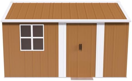 12x8 FT Heavy-Duty Outdoor Storage Shed,Windows & Ventilation System, All-Weather Large Capacity Tool Storage for Backyard, Patio and Lawn Equipment Organization