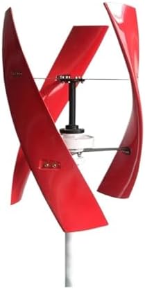 10KW Vertical Wind Turbine Generator Kit for Home Use - 10000W Low Noise Free Energy Windmill, 12V/24V/48V Compatible, Ideal for Hybrid Solar-Wind Systems (Red, 24V)