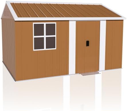 12x8 FT Heavy-Duty Outdoor Storage Shed,Windows & Ventilation System, All-Weather Large Capacity Tool Storage for Backyard, Patio and Lawn Equipment Organization