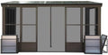 10x12FT All Season Sunroom, Outdoor Permanent Wall Mounted Solarium with Detachable Polycarbonate Windows, Aluminum Lean to Gazebo Sun Room with 2 Lockable Sliding Doors for Garden Patio Deck