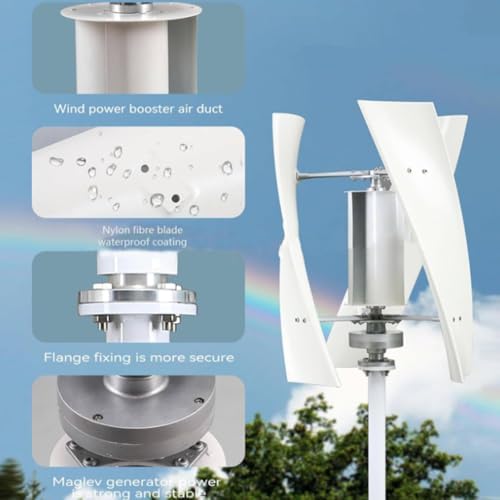 12000W Vertical Wind Turbine Kit for Home Use - Quiet Magnetic Levitation Generator with 3 Blades & Controller for Battery Charging, 12V-220V Efficient Power Solution