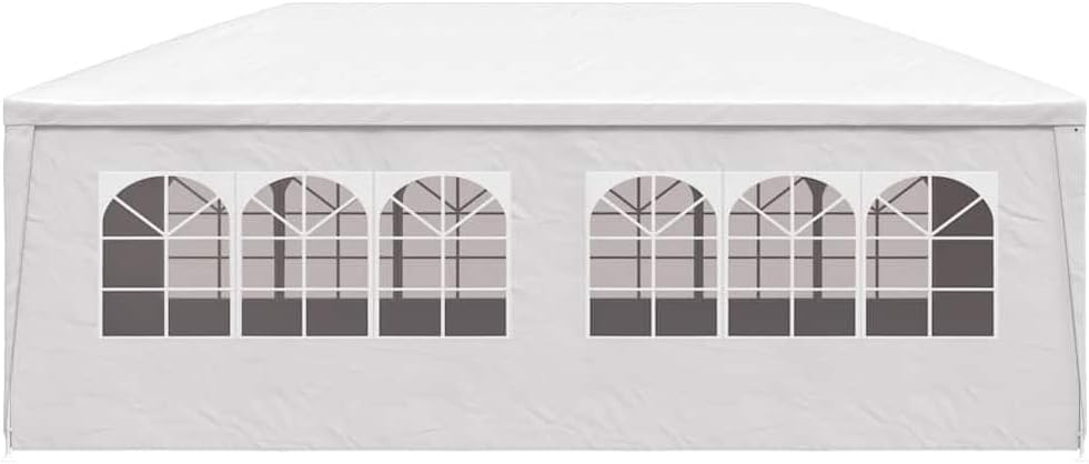 White Polyethylene Party Tent 9.8x19.7 ft Heavy Duty Outdoor Canopy Tent with Steel Frame for Backyard Parties Events and Gatherings