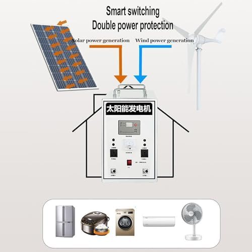 8kW Solar Generator & 400W Wind Turbine Hybrid Power System - Complete Off-Grid Renewable Energy Kit for Home, Farm, Remote Use - 220V Output, Eco-Friendly Solution
