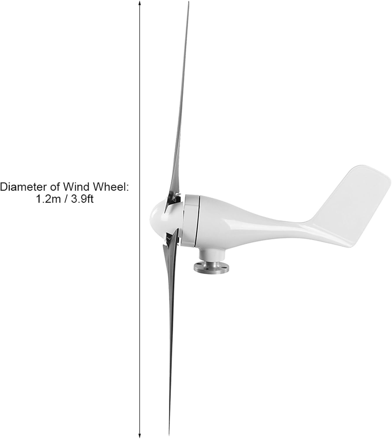 1200W Small Wind Generator Turbines Kit 3 Blades Generator Power Parts Turbines Kit for Marine Home Charging(Black 48V)