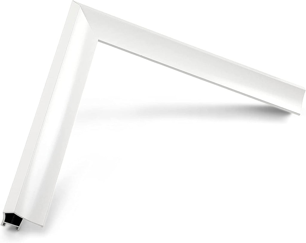 Pure White Prismatic 43' Alloy Deco TV Frame - Compatible ONLY with Samsung The Frame TVs (Fits 2021-2026, LS03A, LS03B, LS03C, LS03D, LS03FA)