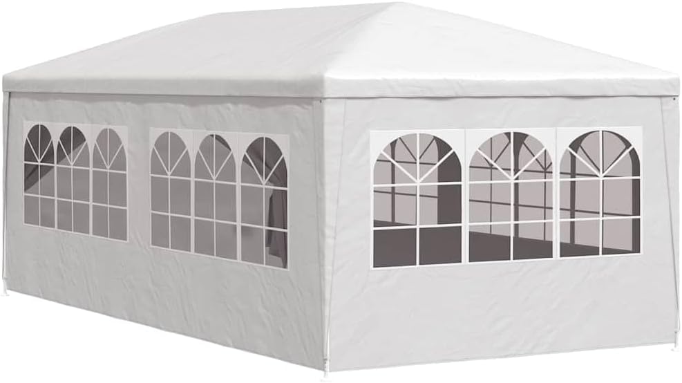 White Polyethylene Party Tent 9.8x19.7 ft Heavy Duty Outdoor Canopy Tent with Steel Frame for Backyard Parties Events and Gatherings