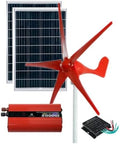 3200W Wind Turbine Generator Kit - 12V/24V/48V, 5-Blade Design, Includes 2x100W Solar Panels & 2000W Inverter, Hybrid Wind & Solar Power System, Eco-Friendly Energy Solution