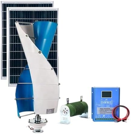 3000W Vertical Axis Wind Turbine Generator Kit - 24V/48V/96V/120V with 200W Solar Panels & Hybrid Controller - Home Use Three-Phase Energy System (48V)