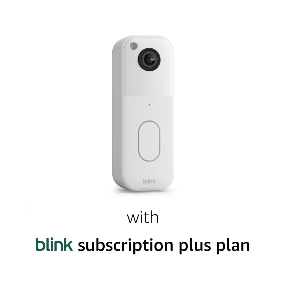 Blink Video Doorbell Add-on, White, with 1-Year Plus Plan Subscription