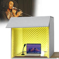Portable Soundproof Recording Booth for Desktop, Red Isolation Room for Home Studio, Ideal for Microphone, Podcasts, Singing, Gaming & Broadcasting Equipment