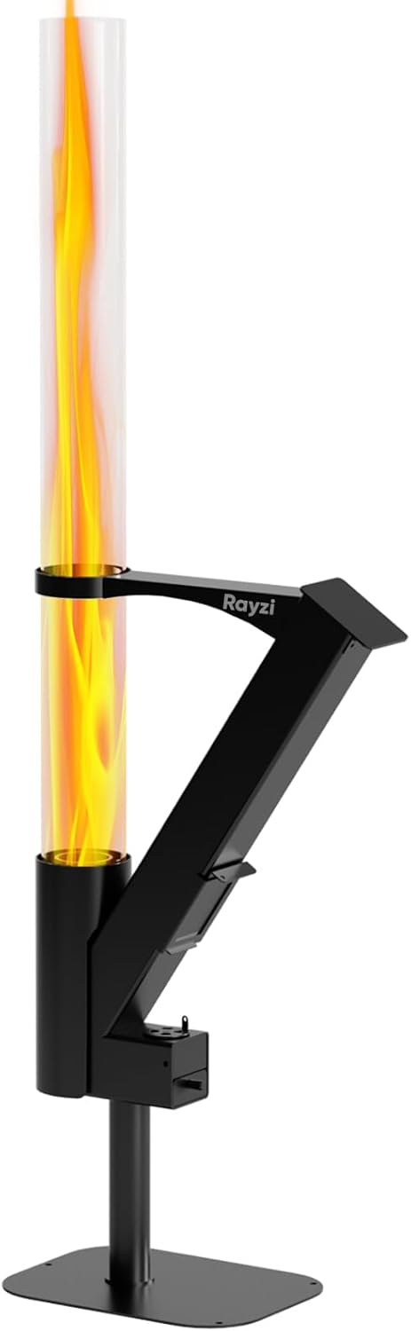 Rayzi New Rocket Stove 58 Inch, Smokeless Wood Pellet Patio Heater, Wood Pellet Fire Pits for Outside, Portable Pellet Heater for Patio/Garden/Backyard/Outside Restaurant/Bonfire Party/Beach