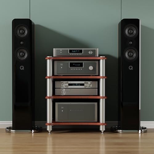 Multifunctional Stereo Stand & Audio Rack - Media Shelf for Projectors, PS5, DVD Player, Game Consoles & Cable Boxes - Stylish AV Tower Corner Storage Solution.