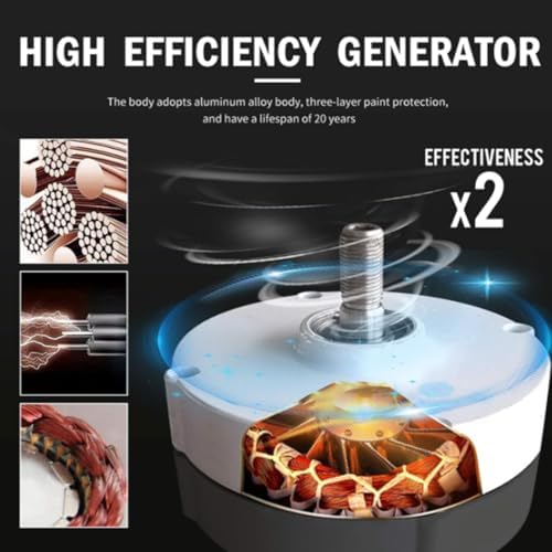 12000W Vertical Wind Turbine Generator Kit - Quiet Magnetic Levitation 3 Blades, 12V-220V Controller for Home Battery Charging, Efficient Horizontal Wind Energy Solution