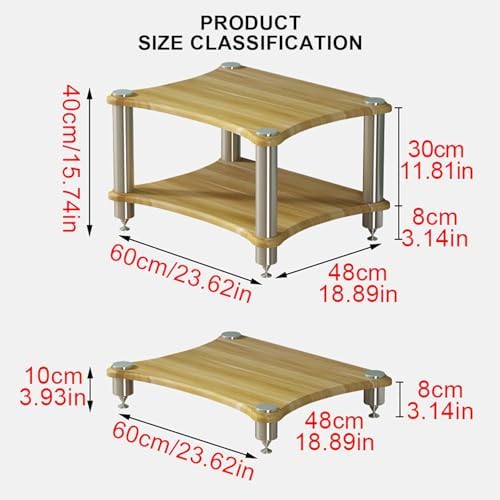 Audio Rack Stand for Projector, PS5, DVD Player & Game Consoles - Media Shelf & Stereo Tower for AV Equipment, Cable Box & Gaming Setup - Stylish Corner Storage Solution