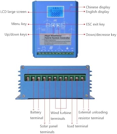 3000W Vertical Axis Wind Turbine Generator Kit - 48V with 200W Solar Panels & Hybrid Controller for Home Use - Efficient Three-Phase Renewable Energy Solution