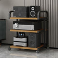 Movable Media Stand with Wheels 3 4 5 Tier, Audio Rack Cabinet for Tv, Av Media Stand, Consoles, Streaming, Audio Video Components, Stereo Equipment, Gaming Devices,