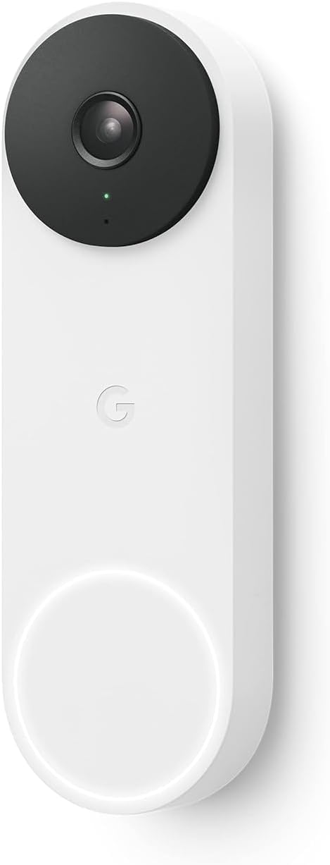Google Nest Doorbell (Wired, 2nd Gen - Pro Version) - Wired Video Doorbell Camera - Doorbell Security Camera - Non-Retail Packaging - Snow