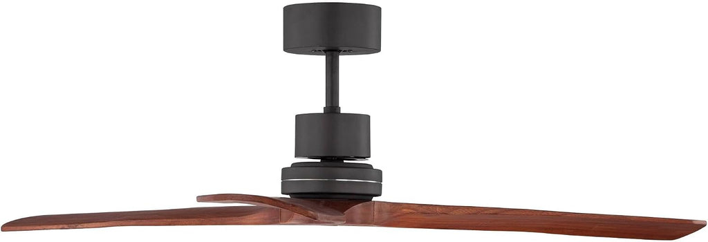Casa Vieja 52' Delta-Wing DC Rustic Farmhouse 3 Blade Indoor Outdoor Ceiling Fan with Remote Oil Rubbed Bronze Walnut Solid Wood Damp Rated for Cottage Core Patio Exterior House Home Porch Garage