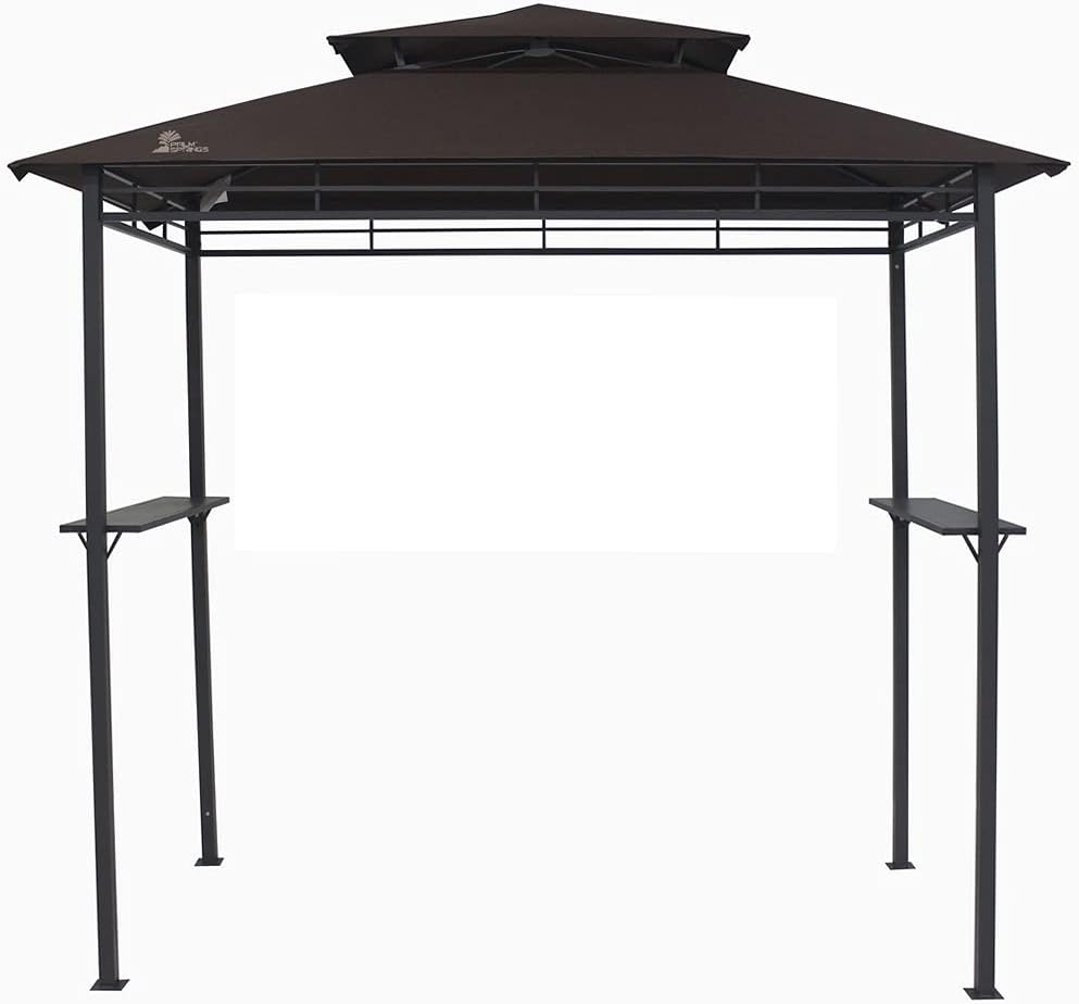 Palm Springs Deluxe 8FT Double-Tier Barbecue Canopy/BBQ Grill Tent Brown