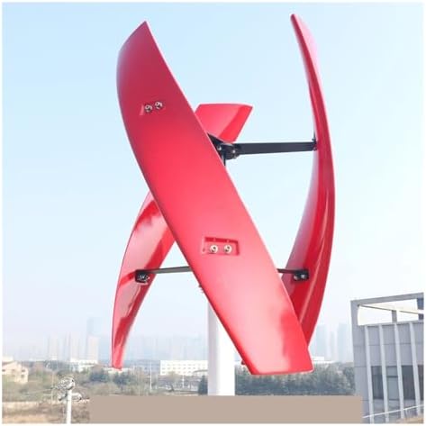 10KW Vertical Wind Turbine Generator Kit for Home, 10000W Low Noise Windmill, 12V/24V/48V Free Energy Solution for Hybrid Solar-Wind Systems (Red, 24V)