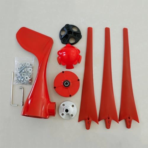 3200W Wind Turbine Generator Kit with 5 Blades, 12V/24V/48V, Includes 2x100W Solar Panels & 2000W Inverter, Hybrid Wind & Solar Power System
