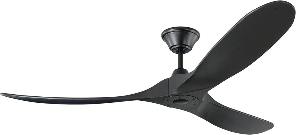 Black Ceiling Fan No Lights Outdoor Ceiling Fan for Patio 52 inch Large Airflow 3 blade Ceiling Fan Damp Rated Wood Ceiling Fan for Farmhouse Exterior House Porch Gazebo (52 inch, Black Ceiling Fan)