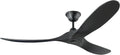 Black Ceiling Fan No Lights Outdoor Ceiling Fan for Patio 52 inch Large Airflow 3 blade Ceiling Fan Damp Rated Wood Ceiling Fan for Farmhouse Exterior House Porch Gazebo (52 inch, Black Ceiling Fan)