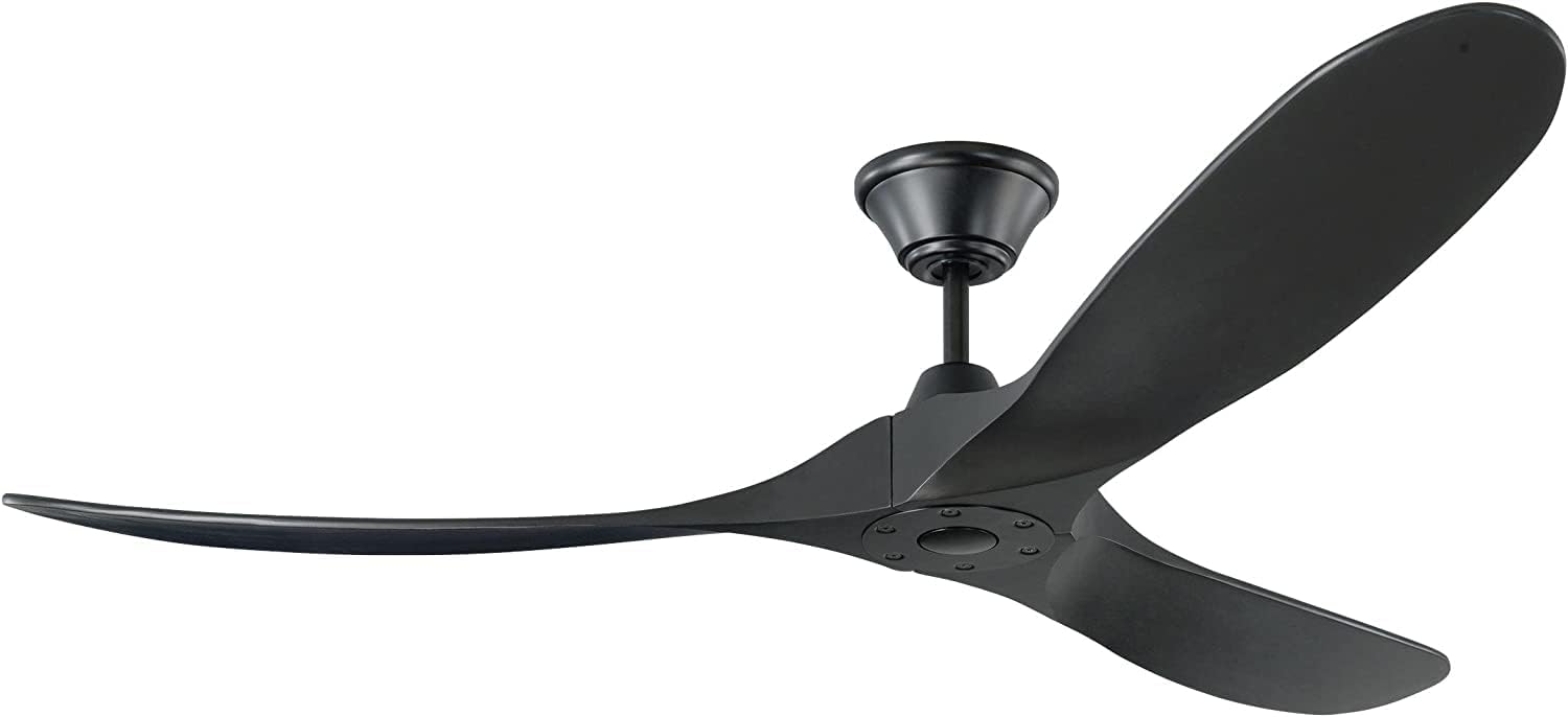 Black Ceiling Fan No Lights Outdoor Ceiling Fan for Patio 52 inch Large Airflow 3 blade Ceiling Fan Damp Rated Wood Ceiling Fan for Farmhouse Exterior House Porch Gazebo (52 inch, Black Ceiling Fan)