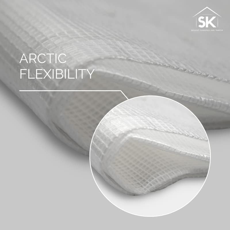 16 Mil Clear Poly Heavy Duty Tarp with Fiber Reinforcement - True Size Tarps with UV Protection, Tear Resistance, Flexibility, Reinforced Corners 30x60