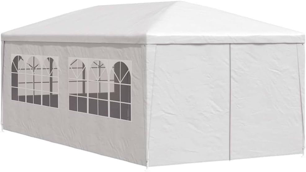 White Polyethylene Party Tent 9.8x19.7 ft Heavy Duty Outdoor Canopy Tent with Steel Frame for Backyard Parties Events and Gatherings