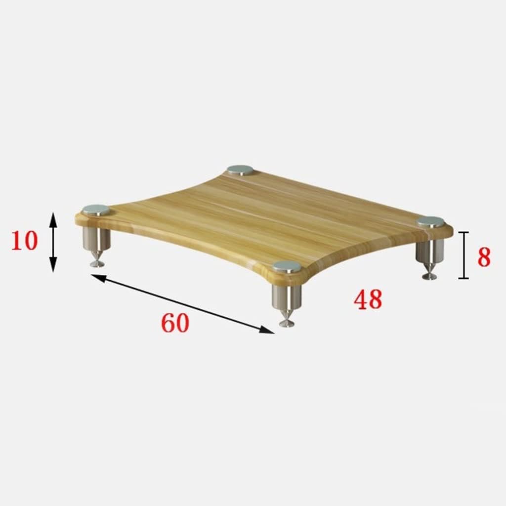 1/2/3/4-layer HiFi Audio Cabinet Audio Rack Video Components Cabinet with Shock-Absorbing Feet Stereo Equipment Gaming Consoles Streaming Devices (Color : Brown-A, Size : 60 * 48 * 10cm(1Tie