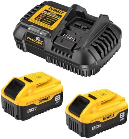 DEWALT 20V MAX Lithium-Ion Battery 2-Pack and Charger, 8.0 Ah, Battery Starter Kit (DCB208-2C)