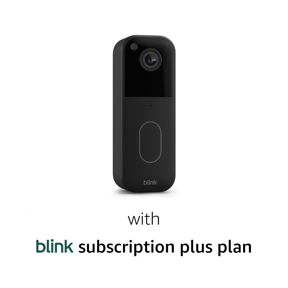 Blink Video Doorbell with 1-Year Subscription – Head-to-toe HD view, two-year battery. Required Sync Module not included – Add On (Black)