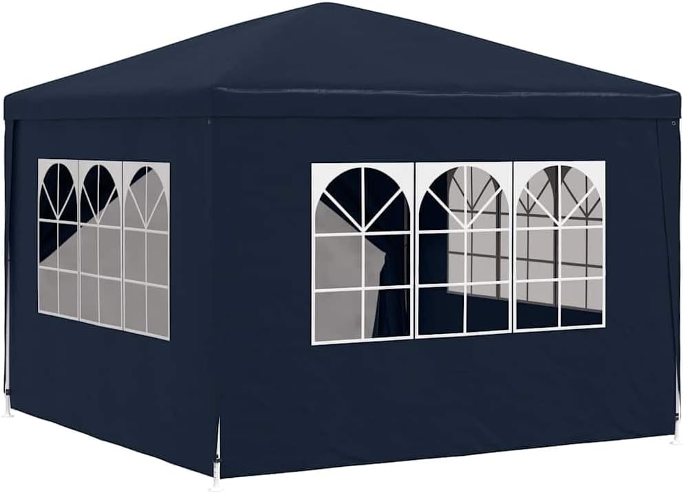 Blue Polyethylene Party Tent with Steel Frame 9.8ft x 9.8ft for Outdoor Events Shelter Canopy