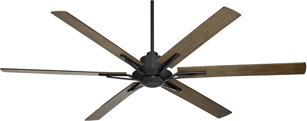 Casa Vieja 60' Expedition Rustic Farmhouse Outdoor Ceiling Fan with Remote Control Matte Black Weathered Oak Wood Blades Damp Rated for Cottage Core Patio Exterior House Home Porch Garage Barn