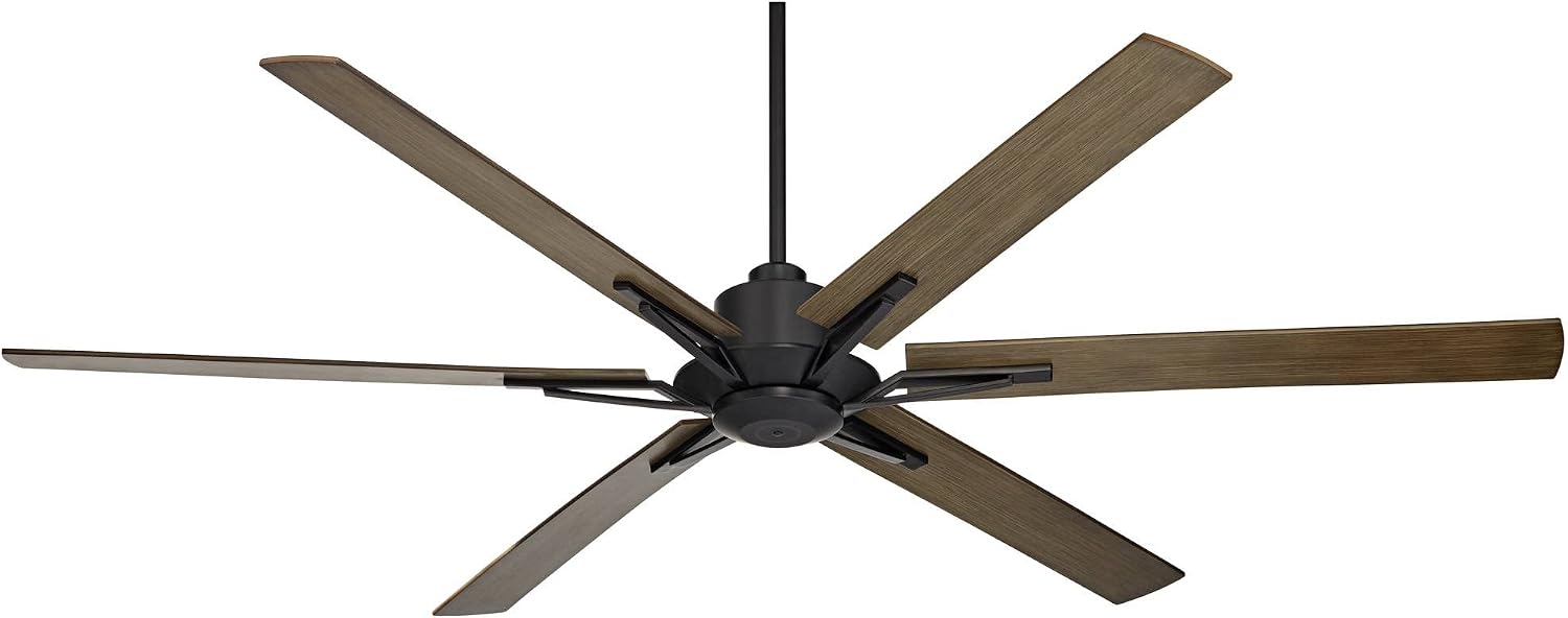 Casa Vieja 60' Expedition Rustic Farmhouse Outdoor Ceiling Fan with Remote Control Matte Black Weathered Oak Wood Blades Damp Rated for Cottage Core Patio Exterior House Home Porch Garage Barn