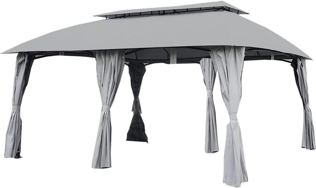 Garden Winds Replacement Canopy Top Cover Compatible with The Grand Patio 13' X 20' Gazebo - RipLock 350 - Slate Gray