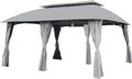Garden Winds Replacement Canopy Top Cover Compatible with The Grand Patio 13' X 20' Gazebo - RipLock 350 - Slate Gray