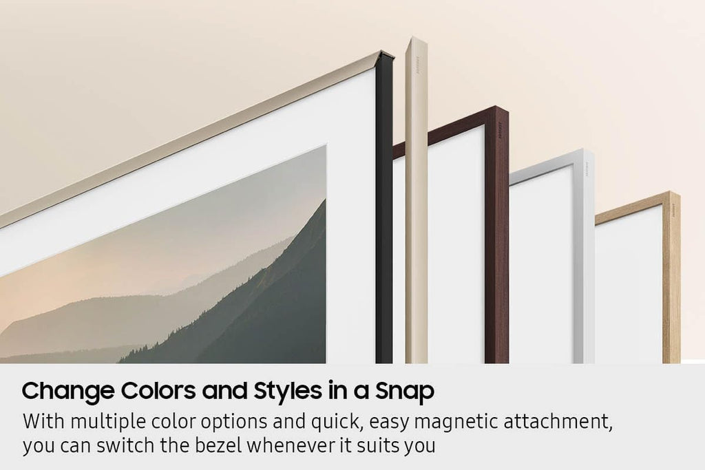 Samsung 55' The Frame Customizable Bezel 2021–2025, Modern Brown Magnetic Frame, Trim Kit for 55-Inch QN55LS03A/LS03B/LS03D Art TV, Easy Snap-On Wall-Mount Living Room Decor, Includes Cleaning Cloth