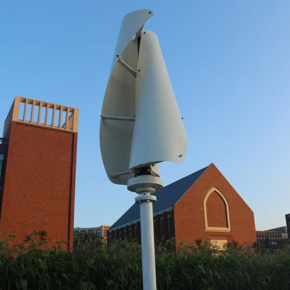 600W Vertical Wind Turbine Permanent Magnet Generator 3 Phase 12V 24V 48V Vertical Axis Coreless Wind Power (12V Without Controller, Orange)
