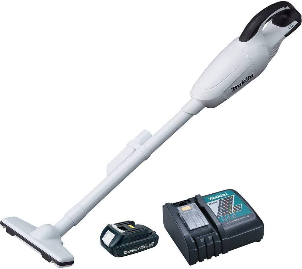 Makita XLC02RB1W 18V LXT Lithium-Ion Compact Cordless Vacuum Kit (2.0Ah), 1.3 Pint