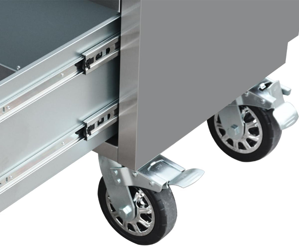 2 Pack - 72' Stainless Steel Rolling Tool Chest with 11 Drawers + 3 Upper Cabinets, Large Lockable Storage Cabinet, Mobile Workbench with Wheels for Garage Workshop (2 × HTC7214W1)