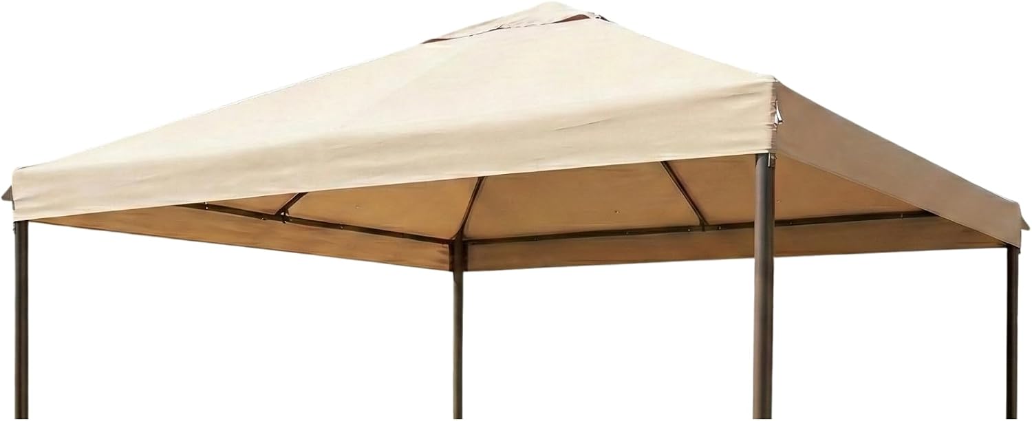 Garden Winds Heavy Duty Reinforced RipLock 500 Replacement Canopy Top Cover Compatible with Abba Patio 10' x 10' Gazebo Model APG233MBW - Beige