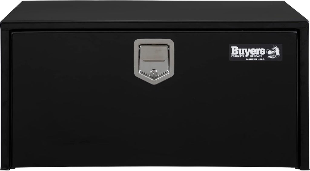 Buyers Products 1703100, 14x16x24 Inch Black Steel Underbody Truck Box with Paddle Latch Locking Storage for Flatbed or Under-Bed Mount Service Body