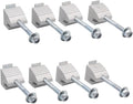 Mytee Products (8 Pack) Truck Tool Box Mounting Kit No Drill w/Hardware - Universal Silver Truck Tool Box - J Hook Crossover Toolbox Clamps