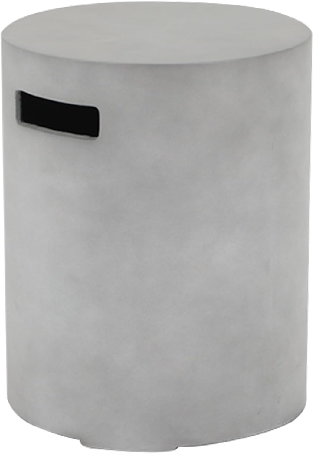 Propane Tank Cover Table, 20 LB Concrete Tank Storage Box, Modern Outdoor Gas Tank Covers Hideaway Table for Propane Fire Pit and Gas, Round Tank Holder with Handles (Gray) φ16 X 20inch
