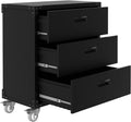 3-Drawer Rolling Tool Cabinet, Heavy Duty Metal Storage Cabinet on Wheels, Mobile Tool Chest Cart for Garage, Workshop, Warehouse, Office, Basement, Black, 31.5'W x 16.5'D x 35.4'H, Assembly Required