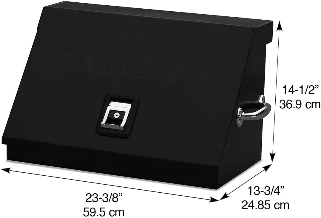 Montezuma – SM200B – 22.5-Inch Portable TRIANGLE Toolbox – Heavy-Duty Steel Construction – Metric and SAE Storage Chest – Weather-Resistant Toolbox – Lock and Latching System