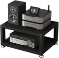Portable Media Stand - Audio Rack & AV Storage Shelf for Living Room, Gaming, Recording, Bedroom - Stereo Corner Shelf with Storage (Black, 40x35x23cm)